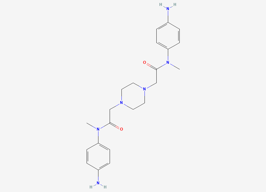 Two-dimensional chemical structure of 2-(4-(2-(4-amino-N-methylanilino)-2-oxoethyl)piperazin-1-yl)-N-(4-aminophenyl)-N-methylacetamide