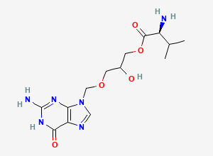Two-dimensional chemical structure of Valganciclovir Related Compound D/ Iso Valganciclovir, CAS 1219792-42-3
