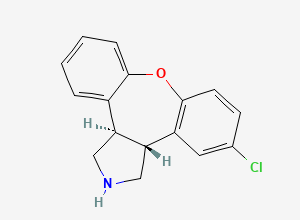 Two-dimensional chemical structure of (3aR,12bR)-5-chloro-2,3,3a,12b-tetrahydro-1H-dibenzo[2,3:6,7]oxepino[4,5-c]pyrrole