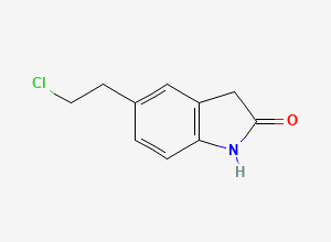 Two-dimensional chemical structure of 2-[2-[(2-Bromo-6-chlorophenyl) amino]phenyl] acetic acid, CAS 118306-76-6