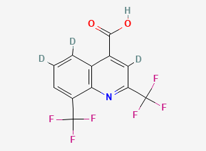 Two-dimensional chemical structure of Carboxymefloquine-D3, CAS 2469206-35-5