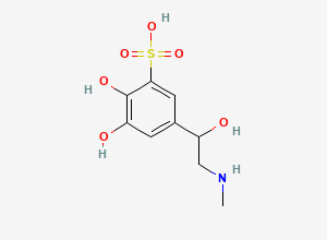Two-dimensional chemical structure of 2,3-dihydroxy-5-(1-hydroxy-2-(methylamino)ethyl)benzenesulfonic acid