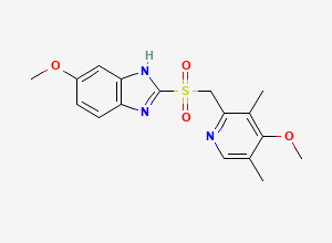 Two-dimensional chemical structure of Omeprazole EP Impurity D/ Omeprazole Related Compound A/ Omeprazole BP Impurity D/ Esomeprazole EP Impurity D/ Esomeprazole Related Compound A/ Omeprazole Sulfone (Free Base), CAS 88546-55-8