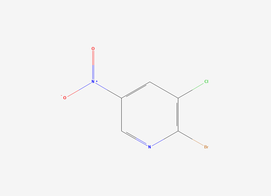 Two-dimensional chemical structure of 2-Bromo-3-chloro-5-nitropyridine