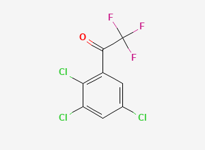 Two-dimensional chemical structure of 2,2,2-trifluoro-1-(2,3,5-trichlorophenyl)ethanone, CAS 1823321-19-2