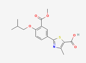 Two-dimensional chemical structure of 5-Thiazolecarboxylicacid,2-[3-(methoxycarbonyl)-4-(2-methylpropoxy)phenyl]-4-methyl, CAS 2476465-06-0
