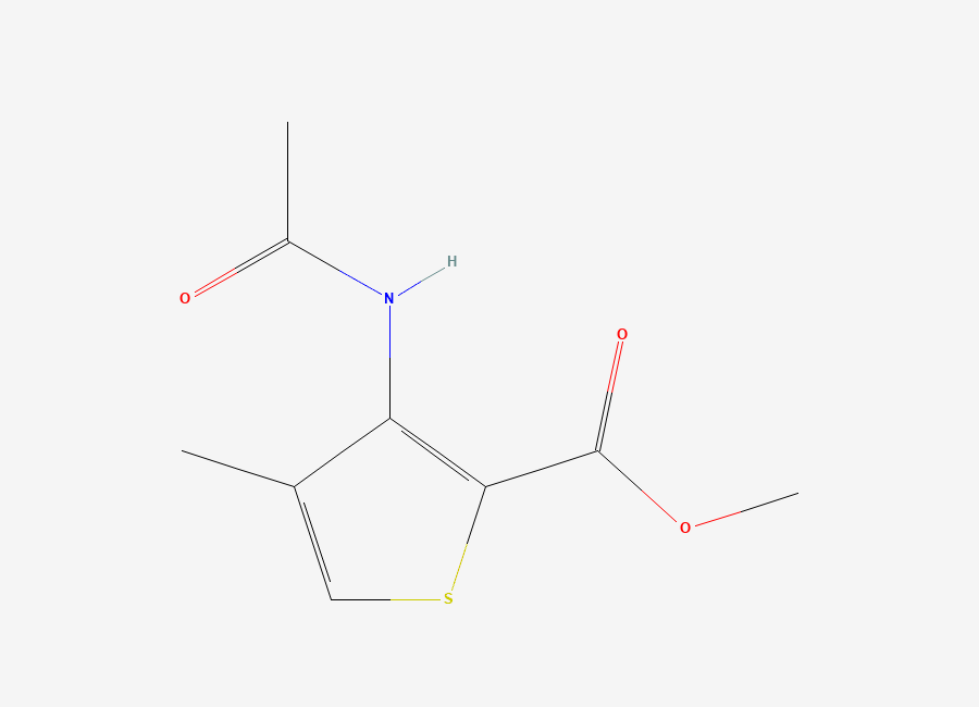 Two-dimensional chemical structure of Methyl 3-acetamido-4-methylthiophene-2-carboxylate