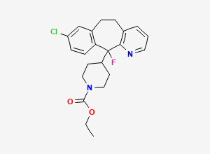 Two-dimensional chemical structure of Loratadine EP Impurity F/ 11-Fluoro Dihydroloratadine, CAS 125743-80-8