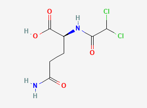 Two-dimensional chemical structure of (2,2-Dichloroacetyl)-L-glutamine