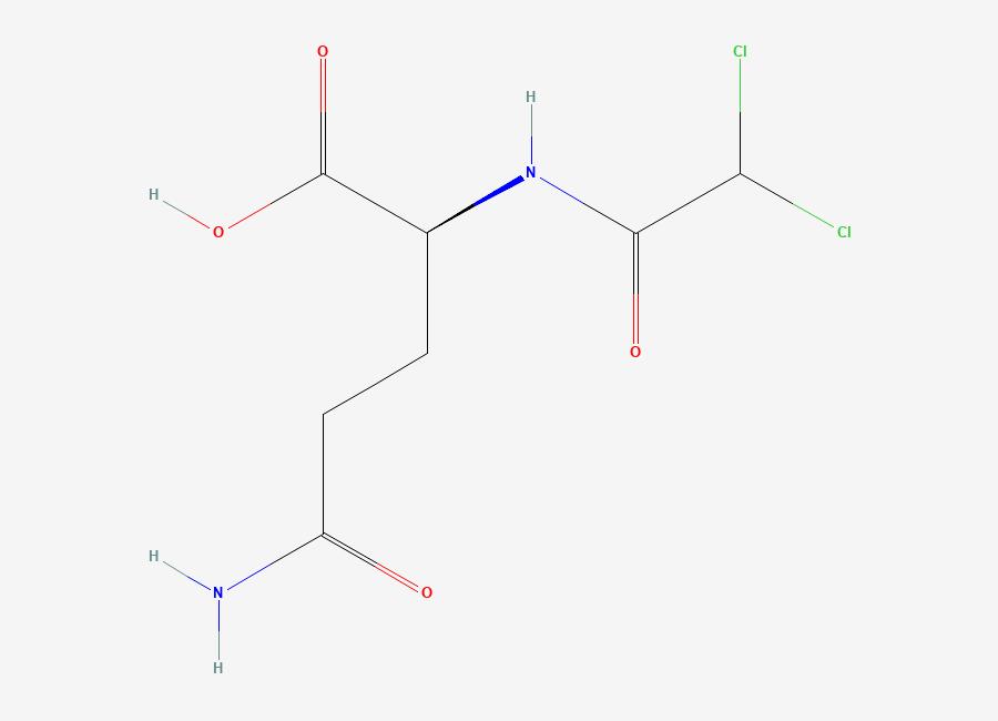 Two-dimensional chemical structure of (2,2-Dichloroacetyl)-L-glutamine
