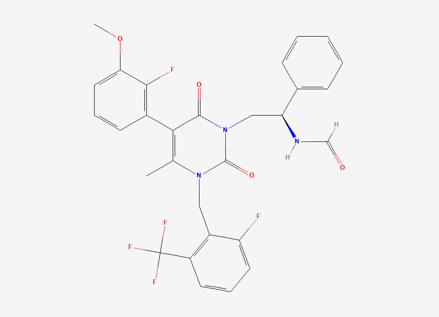 Two-dimensional chemical structure of Elagolix impurity 51
