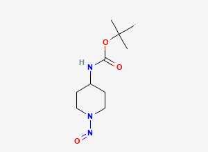 Two-dimensional chemical structure of Tert-butyl (1-nitrosopiperidin-4-yl)carbamate, CAS 2396758-93-1