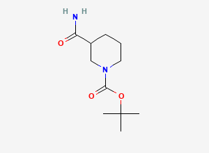 Two-dimensional chemical structure of 3-Carbamoyl-piperidine-1-carboxylic acid tert-butyl ester