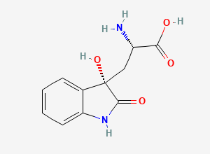 Two-dimensional chemical structure of 3-[(3S)-3-hydroxy-2-oxo-2,3-dihydro-1H-indol-3-yl]-L-alanine