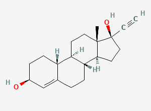 Two-dimensional chemical structure of Ethynodiol, CAS 1231-93-2