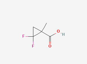 Two-dimensional chemical structure of 2,2-Difluoro-1-methylcyclopropane-1-carboxylic acid