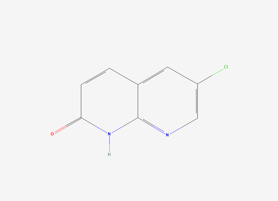 Two-dimensional chemical structure of 6-Chloro-1,8-naphthyridin-2(1H)-one