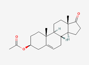 Two-dimensional chemical structure of Dehydroepiandrosterone Acetate, CAS 853-23-6