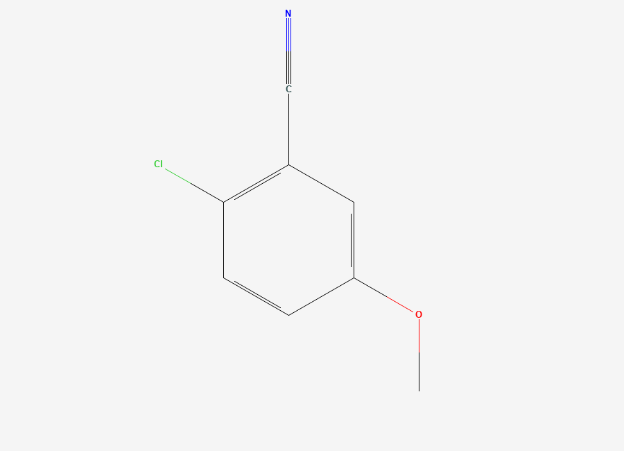 Two-dimensional chemical structure of 2-Chloro-5-methoxybenzonitrile