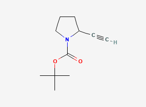 Two-dimensional chemical structure of tert-Butyl 2-ethynylpyrrolidine-1-carboxylate