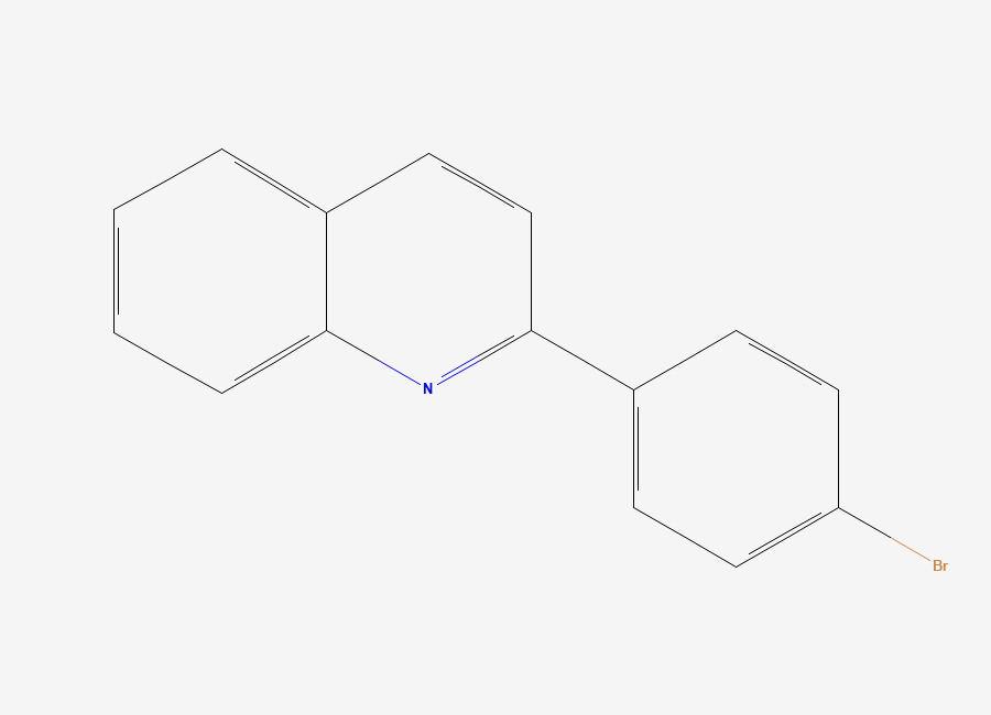 Two-dimensional chemical structure of 2-(4-Bromophenyl)quinoline