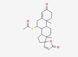 Two-dimensional chemical structure of Spironolactone EP Impurity A/ Spironolactone BP Impurity A/ Spironolactone Related Compound B/ Δ20-Spironolactone, CAS 132458-33-4