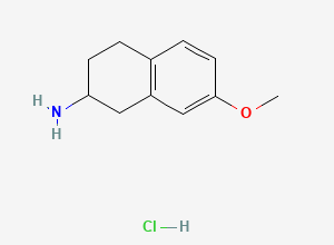 Two-dimensional chemical structure of 7-Methoxy-1,2,3,4-tetrahydronaphthalen-2-amine hydrochloride
