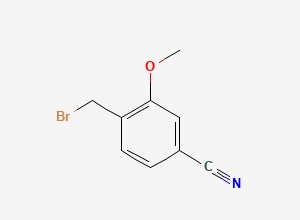 Two-dimensional chemical structure of 4-Cyano-2-methoxybenzyl Bromide, CAS 104436-60-4