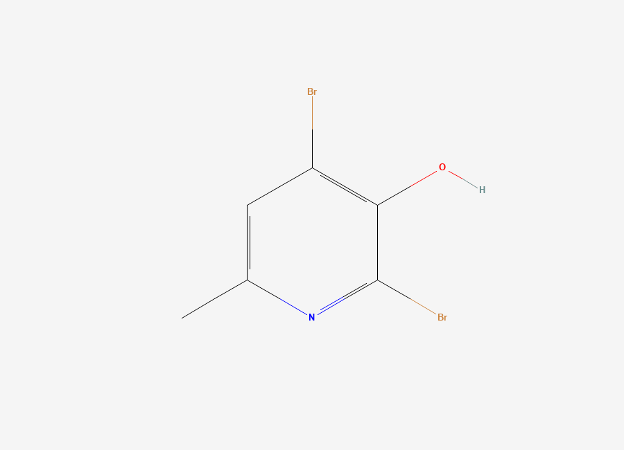 Two-dimensional chemical structure of 2,4-Dibromo-6-methylpyridin-3-ol