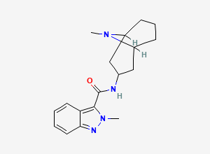 Two-dimensional chemical structure of Granisetron EP Impurity A/ Granisetron Related Compound A/ 1-Desmethyl 2-Methyl Granisetron/ Granisetron 2-methyl Isomer (Free Base), CAS 127472-42-8
