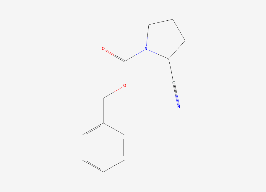 Two-dimensional chemical structure of Benzyl 2-cyanopyrrolidine-1-carboxylate