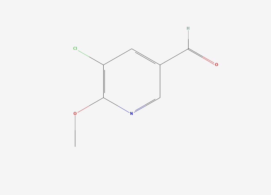 Two-dimensional chemical structure of 5-Chloro-6-methoxynicotinaldehyde