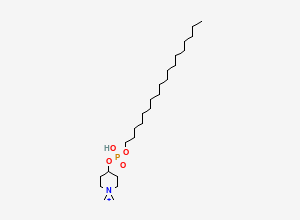 Two-dimensional chemical structure of (1,1-Dimethylpiperidin-1-ium-4-yl) octadecyl hydrogen phosphate