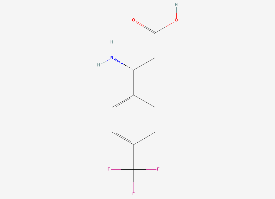 Two-dimensional chemical structure of (R)-3-Amino-3-(4-trifluoromethyl-phenyl)-propionic acid