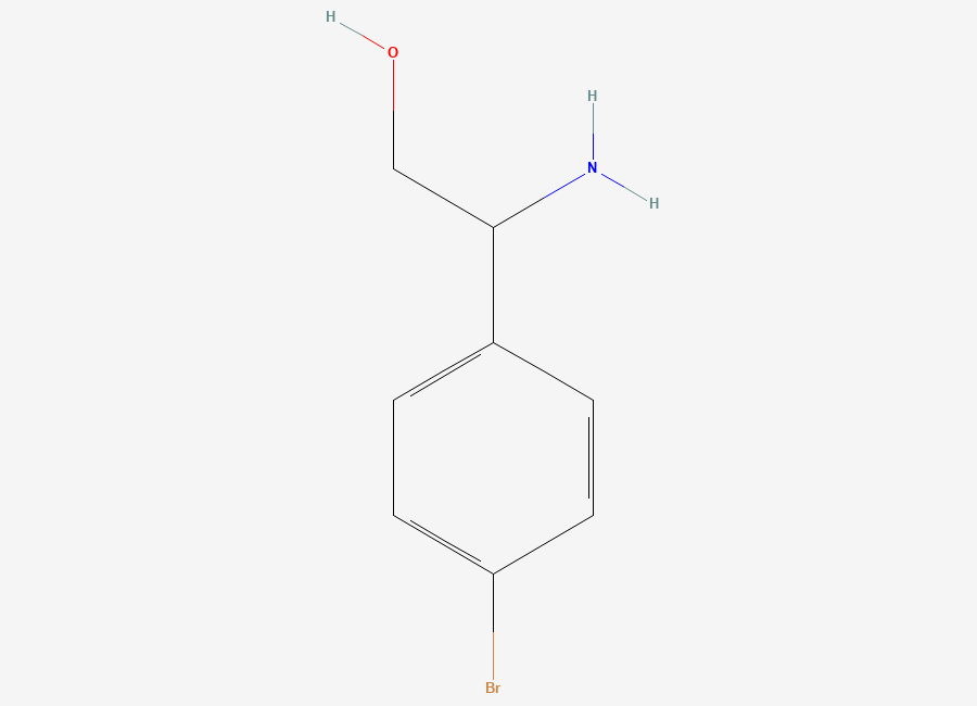 Two-dimensional chemical structure of 2-Amino-2-(4-bromophenyl)ethanol