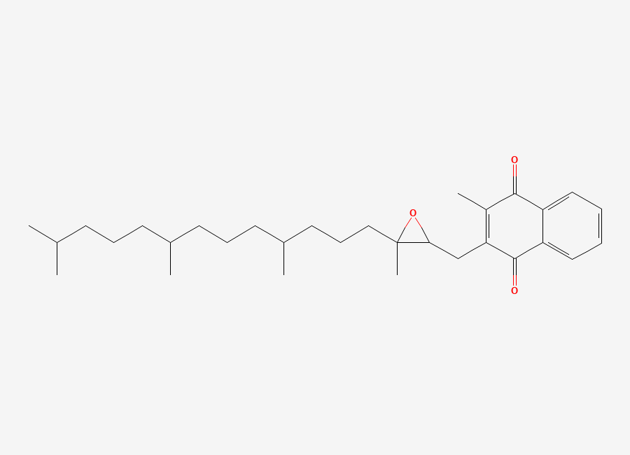 Two-dimensional chemical structure of Phytonadione Epoxide Impurity (Trans)/ Naphthalene-1,4-dione, CAS 52691-91-5