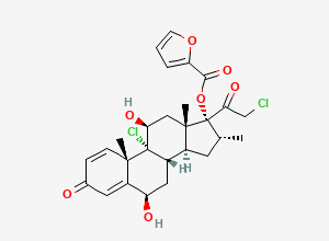 Two-dimensional chemical structure of Mometasone Furoate 6beta-Hydroxy Impurity, CAS 132160-74-8
