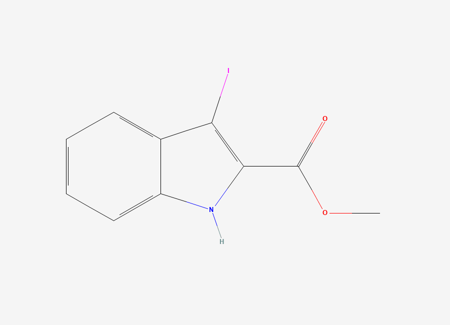 Two-dimensional chemical structure of methyl 3-iodo-1H-indole-2-carboxylate