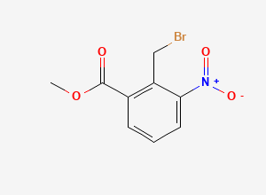 Two-dimensional chemical structure of 2-(Bromomethyl)-3-nitrobenzoic Acid Methyl Ester, CAS 98475-07-1