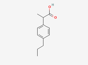Two-dimensional chemical structure of Ibuprofen (2-(4-n-Propylphenyl)propionic acid)/ Flurbiprofen Related Compound 1, CAS 3585-47-5