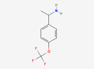 Two-dimensional chemical structure of 1-[4-(Trifluoromethoxy)phenyl]ethan-1-amine