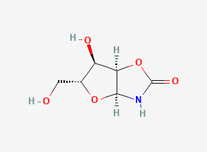 Two-dimensional chemical structure of (3aS,5R,6R,6aR)-6-hydroxy-5-(hydroxymethyl)-hexahydrofuro(2,3-d)(1,3)oxazol-2-one, CAS 2508-81-8