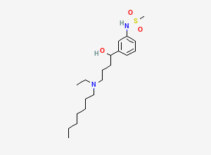 Two-dimensional chemical structure of N-[3-[4-[ethyl(heptyl)amino]-1-hydroxybutyl]phenyl]methanesulfonamide