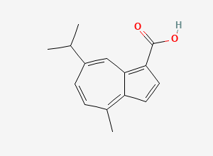 Two-dimensional chemical structure of 7-isopropyl-4-methylazulene-1-carboxylic acid, CAS 24687-72-7