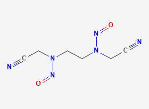 Two-dimensional chemical structure of N,N'-(ethane-1,2-diyl)bis(N-(cyanomethyl)nitrous amide), CAS 91399-94-9