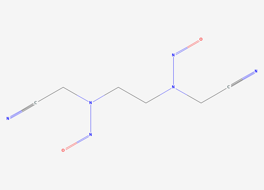 Two-dimensional chemical structure of N,N'-(ethane-1,2-diyl)bis(N-(cyanomethyl)nitrous amide), CAS 91399-94-9