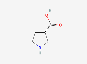 Two-dimensional chemical structure of (S)-Pyrrolidine-3-carboxylic acid