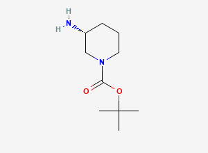 Two-dimensional chemical structure of Tert-Butyl (R)-3-aminopiperidine-1-carboxylate, CAS 188111-79-7