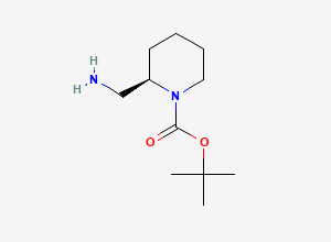 Two-dimensional chemical structure of tert-Butyl (2R)-2-(aminomethyl)piperidine-1-carboxylate