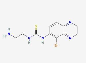 Two-dimensional chemical structure of N-(2-Aminoethyl)-N'-(5-bromo-6-quinoxalinyl)thiourea, CAS 134892-47-0